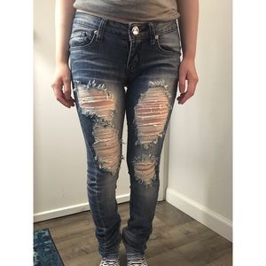 Ripped Jeans Low Rise Skinny